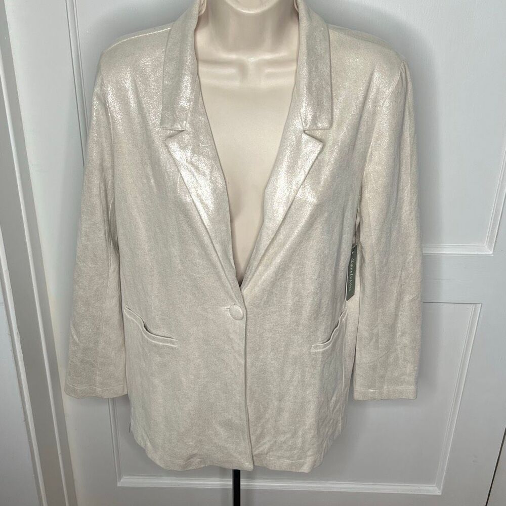 Sweet Rain Shimmering Metallic Blazer Size Medium